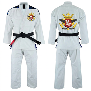 ยูการิ เอ็นเตอร์ไพรส์ ชุดยูโด BJJ สำหรับผู้ใหญ่ ทรงปกติ ผ้าฝ้าย 100% ระบายอากาศได้ดี พิมพ์ลายโลโก้ด้วยเทคนิค Heat-Transfer ด้านหน้าและด้านหลัง สีขาว น้ำหนัก 100 กรัม - Product Image 1