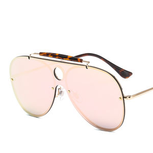 Qingqing-gafas de sol para hombre y mujer, lentes grandes de color Negro, Rosa, piloto, 2023 - Product Image 3
