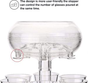 Decantador de Vino y Dispensador de Shots para Bar con Soporte de PMMA y 6 Vasos Acrílicos para Todo Tipo de Fiestas - Product Image 4