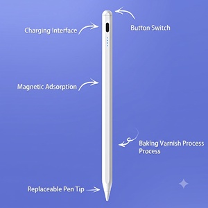 503M Active Capacitive Stylus <b>Pen</b> Zero Lag D-Shape Anti-Roll Android HarmonyOS Magnetic Fast Charge 4-LED Pencil - Product Image 4