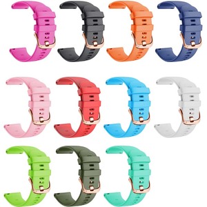 BEEFLYPOWER Correa de reloj deportiva de silicona con hebilla de oro rosa de 18, 20 y 22mm para <span class=keywords><strong>Garmin</strong></span> <span class=keywords><strong>Vivoactive</strong></span> 3s//Vivomove Forerunner245 - Product Image 2