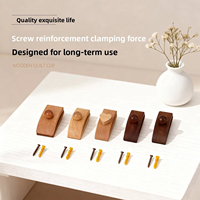 Puselife – Clips de suspension modernes en bois de noyer noir, hêtre et sapelli, écologiques, type crochet à vis, pour décoration murale de cuisine et salle de bain