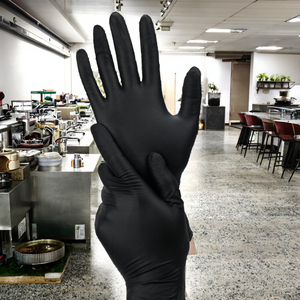 Gants en nitrile noirs jetables 3 mil, sans poudre, sans silicone, sans latex, pour la cuisine, la préparation des aliments et les machines - Product Image 3