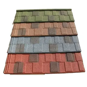 有竞争力的价格彩色天然石材涂层金属屋面瓦，石材涂层GI独特屋面瓦