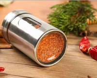 Assaisonnement en acier rustique bouteille en verre Barbecue épandeur pot de sel et pot de poivre ensemble d'outils de cuisson