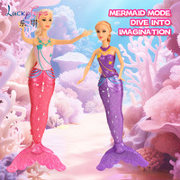Muñeca Sirena de Plástico de 11.5 Pulgadas con Alas de Mariposa y Cola Brillante, Juguete de Disfraces para Niñas de 3+ Años