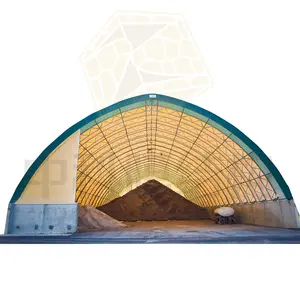 中国金属储存棚大型聚氯乙烯圆顶双桁架织物运输40英尺集装箱覆盖避难所