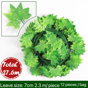 Guirlande de feuilles de lierre simulées en plastique artificielles suspendues Faux feuillage fleurs <span class=keywords><strong>mur</strong></span> d'<span class=keywords><strong>arbre</strong></span> extérieur pour jardin de fête de mariage - Product Image 6