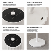 Lampe de table LED solaire sans fil moderne pour jardin, rechargeable, étanche, à intensité variable par toucher