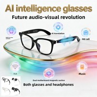 Nouvelle traduction IA pour lunettes intelligentes Traduction en temps réel 100 langues Assistant vocal Écouter de la musique Passer des appels
