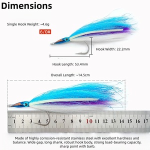 Streamers <span class=keywords><strong>de</strong></span> pêche à la mouche Tarpon améliorés avec des yeux <span class=keywords><strong>de</strong></span> poisson 3D, effet réfléchissant et lumineux pour la pêche à la mouche en eau salée et la pêche au <span class=keywords><strong>leurre</strong></span> - Product Image 2