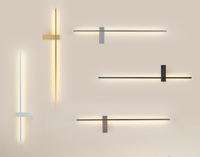 Modern hotel indoor living room black aluminum wall lamps interior lighting