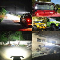 Barre lumineuse LED simple rangée 6D 8 14 20 pouces, feux de travail, phares antibrouillard tout-terrain, stroboscope 12V, lumière bicolore blanc-jaune, pour camion, SUV, VTT, 4x4