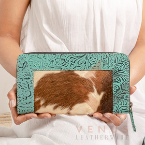 High Quality Women's Genuine Leather Clutch <b>Bag</b> and Wallet Fashionable <b>Long</b> Design with Landscape Pattern Women's Purse - Product Image 3