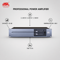Amplificateur de puissance professionnel 2x400W 2x800W 1x1600W 4 Ohm PA avec XLR Speakon pour sonorisation live, discothèque, DJ