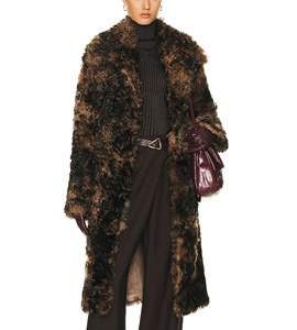 Vente en gros de longs manteaux en <span class=keywords><strong>laine</strong></span> mélangée à de la fourrure artificielle pour femmes <span class=keywords><strong>Trench</strong></span> Fashion d'automne-hiver chauds avec ceinture - Product Image 2