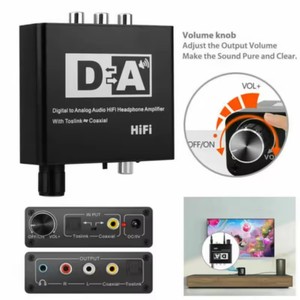 Convertisseur audio numérique-analogique Hifi DAC avec contrôle du volume, entrée et sortie optique Toslink, coaxiale, <span class=keywords><strong>SPDIF</strong></span> vers RCA R/L, prise <span class=keywords><strong>jack</strong></span> 3,5 mm - Product Image 5