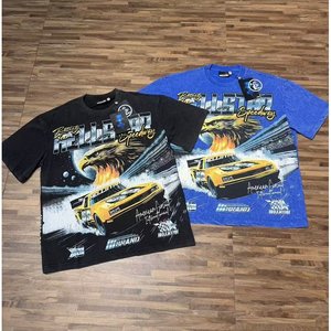 T-shirt Vintage Hell Washed Star da Uomo a Maniche Corte 100% Cotone, Stile Streetwear Urban Legend con Stampa Grafica, Vestibilità Rilassata e Tessuto Pesante - Product Image 3