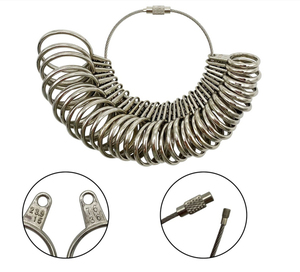 Juego de herramientas de medición de anillo de acero calibrador de anillo con calibrador de dedo herramientas de calibrador de anillo de Mandril para medición de tamaño de joyería EE. UU. Reino Unido UE - Product Image 3