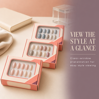 Boîtes d'emballage pour faux ongles avec fenêtre transparente, présentoir de comptoir pour la vente au détail et boîte de rangement organisée pour kit d'ongles