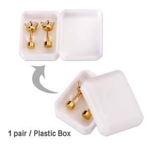 Hypoallergenic Stainless Steel 14K 18k Gold Plated Screw <b>Earring</b> for Women Girls Jewelry - Product Image 4