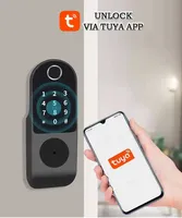 Puerta exterior impermeable doble huella dactilar seguridad inteligente timbre Cámara bloqueo contraseña Digital tarjeta RFID entrada sin llave