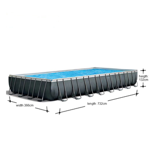 INTEX 26364 <span class=keywords><strong>Piscina</strong></span> Familiar Rectangular de Acero sobre el Suelo de 7.32*<span class=keywords><strong>3.66</strong></span>*1.32m con Accesorios Incluidos para Disfrutar en Familia - Product Image 1