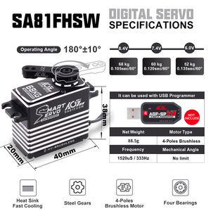 Hot AGFRC 68KG SA81FHSW Étanche 0.105s 8.4V HV Treuil Intelligent Numérique Programmable 4 Pôles Brushless Servo RC Racing <span class=keywords><strong>Car</strong></span> Robot - Product Image 5