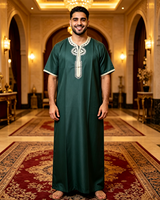 Thobe marocain brodé à rayures de l'usine CCY pour le Ramadan, Caftan traditionnel musulman, Vêtement africain en tissu brillant, Thobe Jubah