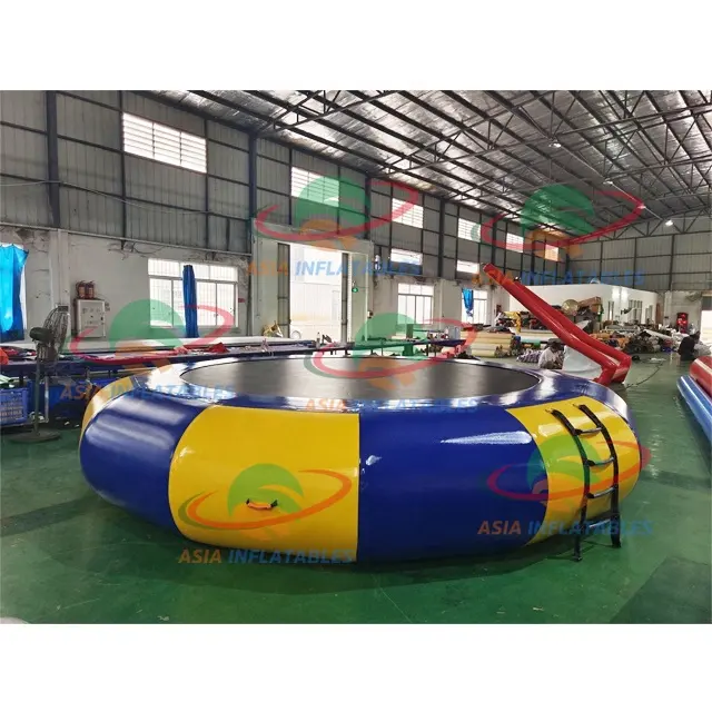 Water Jumping Inflatable Bouncer Inflatable Water Floating Trampoline Water Slides For Sale Commercial Pool Trampoline Park