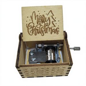 กล่องดนตรีไม้ไขลาน งานคริสต์มาส สไตล์อเมริกัน รูปทรงสี่เหลี่<span class=keywords><strong>ย</strong></span>มผืนผ้า ทำจากไม้อัด เสียงเพลง 30 วินาที พร้อมสลักลาย สำหรับเทศกาล - Product Image 6