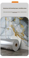 YOTO Ubin Dinding PVC Motif Marmer Perekat Sendiri untuk Kamar Mandi, Ruang Tamu, Latar Belakang TV, Dapur; Wallpaper Tahan Air
