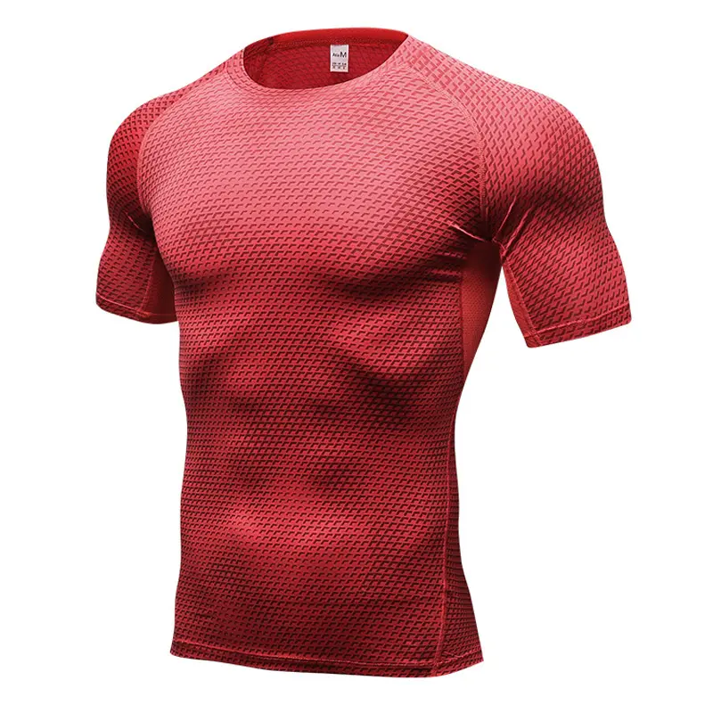 Мужская компрессионная облегающая футболка для бега, мужские топы для фитнеса, Спортивная футболка, камуфляжная спортивная рубашка, Мужская футболка с коротким рукавом для тренировки в тренажерном зале