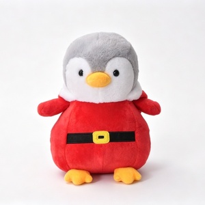 Mochila de Peluche Personalizada de Santa Penguin con Relleno de Algodón PP, Tamaño 51-99cm, Unisex, Juguete para Fiestas Navideñas - Product Image 1
