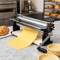 Machine à pâtes manuelle à manivelle 40 cm en acier inoxydable, pour la fabrication de nouilles, idéale pour les petites entreprises, la pâtisserie à domicile et la pressage de pâte.