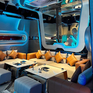 Hiện đại Câu lạc bộ đêm sofa VIP phòng chờ màu đen hộp đêm thanh đồ nội thất mô-đun khách sạn phòng chờ gian hàng LED chỗ ngồi KTV Bar sofa - Product Image 3