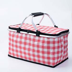 Panier de pique-nique multifonctionnel de grande capacité avec rangement pliable portable et sac à glace pour les fruits ou les déjeuners à emporter - Product Image 4