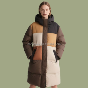 Chaqueta Acolchada de Invierno Personalizada, Impermeable, Transpirable, con Cierre, Talla Grande, de Moda, Larga, de Lujo, para <span class=keywords><strong>Mujer</strong></span>, Blanca, de Softshell - Product Image 5