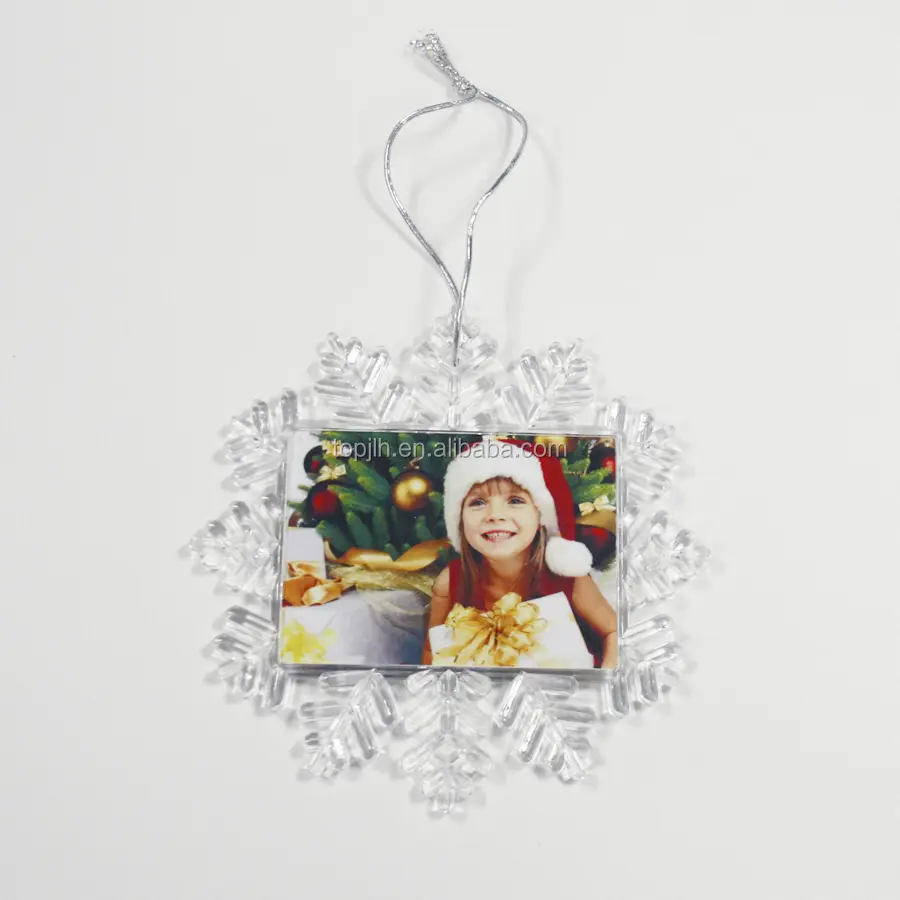 Groothandel Duidelijke Hanger Sublimatie Transfers Custom Kerstbal Ornament Foto