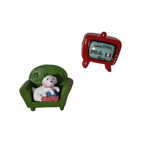 Pegatina creativa para refrigerador, tridimensional, 3D, simulación de hogar, sofá, perro, TV, resina, manualidades - Product Image 2