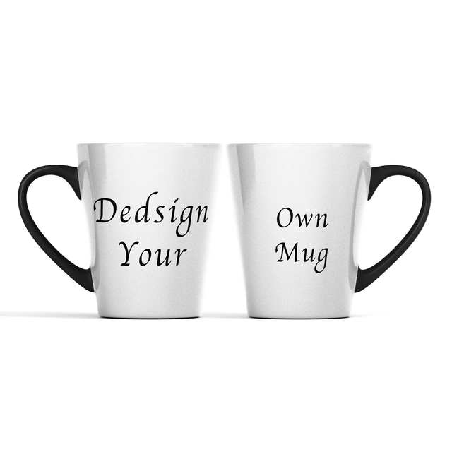 HTPmart 12oz Sublimation Ceramic Magic Latte Mug Blank Custom Simple Ceramic Coffee Cup Heat Sensitive Cup Add Your Photo&Text