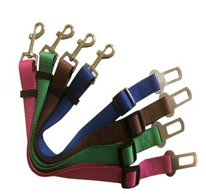 Arnés ajustable de nailon para mascotas, bandana personalizable para coche, cinturón de seguridad para perros, encaje sólido, disponible, pequeño, mediano - Product Image 1