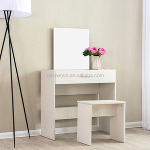 Moderna toletta MFC per il trucco con specchio e sgabello per la camera <span class=keywords><strong>da</strong></span> letto delle ragazze in pannello di legno - Product Image 2