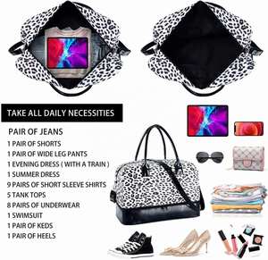 Sacs de voyage Design Factory Leopard, bagages imperméables, sacs à main pour voyager - Product Image 4