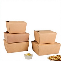 Boîte à lunch personnalisable en papier kraft brun jetable, recyclable, de qualité alimentaire, pour sushis, salades, sandwichs, emballages à emporter