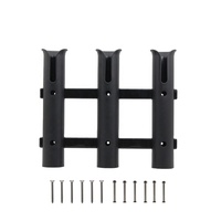 Nuevos tubos de soporte de caña de pescar de montaje en riel de 3 agujeros de plástico accesorios montados en la pared para la venta