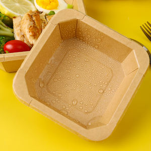 Bols à salade octogonaux en kraft recyclables, bols pour repas légers, bols à emporter pour le déjeuner - Product Image 3