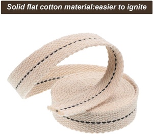 Rouleau de mèche plate 100% coton de 6 pieds <span class=keywords><strong>pour</strong></span> lampes <span class=keywords><strong>à</strong></span> <span class=keywords><strong>huile</strong></span>, 12 mm de large - Product Image 6