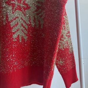 Suéter de punto grueso de poliéster con <span class=keywords><strong>cuello</strong></span> redondo y diseño de alce y copo de nieve personalizado para <span class=keywords><strong>mujer</strong></span>, estilo casual de invierno, talla grande - Product Image 2
