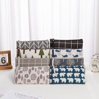 Trousse de maquillage en toile à motifs animaliers, en stock, vente en gros, trousse à crayons, porte-monnaie, sac de rangement portable pour femme